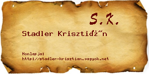 Stadler Krisztián névjegykártya